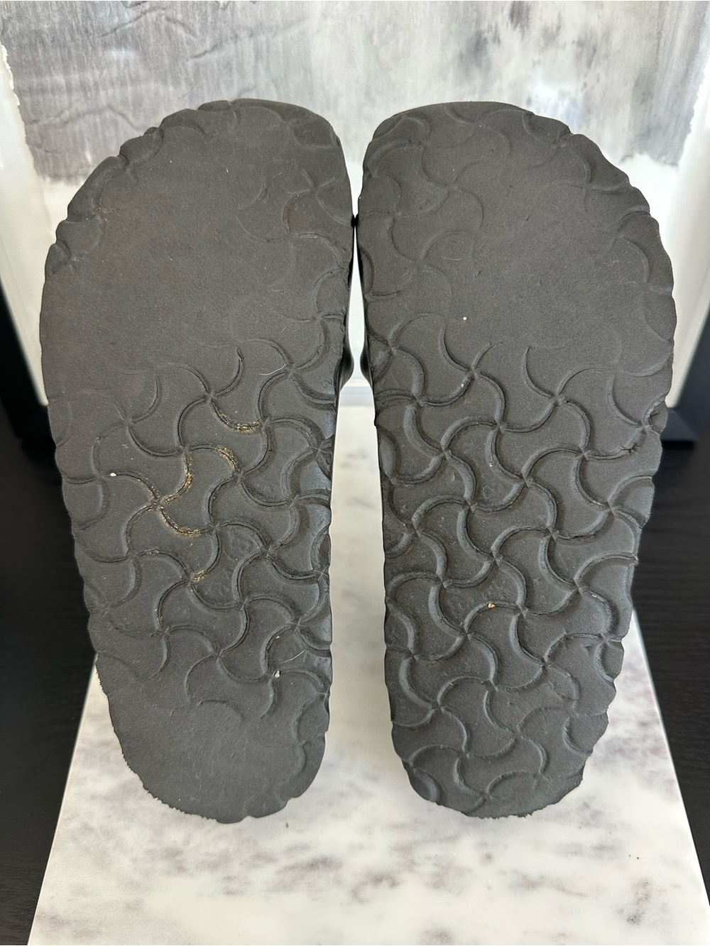 Birkenstock Two-Buckle Arizona Sandals - Charcoal Oiled Leather Size 36 - Picture 2 of 7